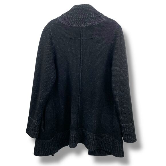 Margaret O’Leary Black Oversized Wool & Cashmere Button-Up Cardigan Sweater - S - Picture 2 of 14